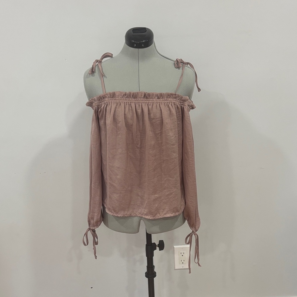 La Hearts Dusty Rose Off-Shoulder Blouse